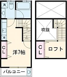 クークルブ久我山 2階1Kの間取り