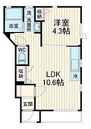 ＥＳＴＲＥＬＡ 1階1LDKの間取り