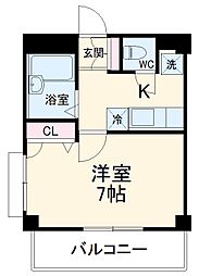 ザ・レジデンス行徳III（旧プライムアーバン行徳III） 6階1Kの間取り