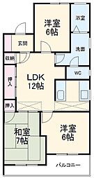 近鉄名古屋線 伏屋駅 徒歩19分の賃貸マンション 4階3LDKの間取り
