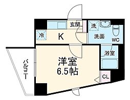 クレイシア横浜ＮＯＲＴＨ 5階1Kの間取り