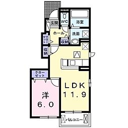 ルタン昆陽2 2LDKの間取図画像