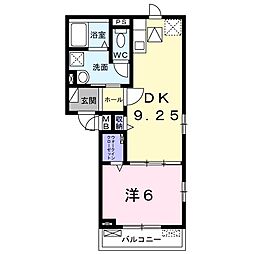 コンクエストシェルEK 1LDKの間取図画像