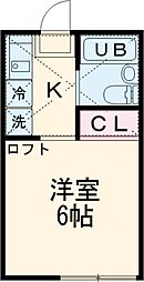 ティーケー桜新町 1Kの間取図画像