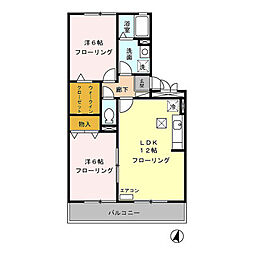 賀茂川ガーデンプレイスB 2LDKの間取図画像