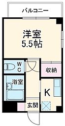 冬頭第2ビル 4階1Kの間取り