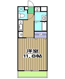 パレスコート 2階1Kの間取り