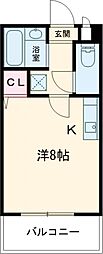 福岡市地下鉄空港線 大濠公園駅 徒歩12分の賃貸マンション 2階ワンルームの間取り