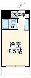JR東海道本線 岡崎駅 徒歩21分の賃貸マンション 2階1Kの間取り