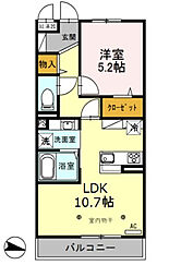 西武池袋線 武蔵藤沢駅 徒歩3分の賃貸アパート 3階1LDKの間取り
