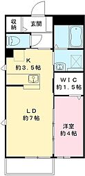グランコート　I 1階1LDKの間取り