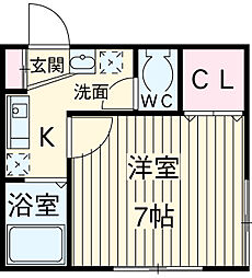 東急田園都市線 三軒茶屋駅 徒歩9分の賃貸アパート 2階1Kの間取り