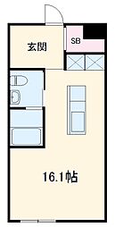 コレクション名駅III 5階ワンルームの間取り