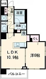 JR山手線 西日暮里駅 徒歩8分の賃貸マンション 7階1LDKの間取り