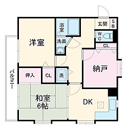 セイント江口 4階2SDKの間取り