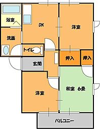 レジデンス21　B 2階3DKの間取り