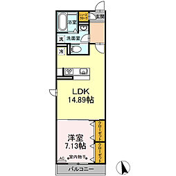 JR東海道本線 岐阜駅 徒歩10分の賃貸アパート 2階1LDKの間取り