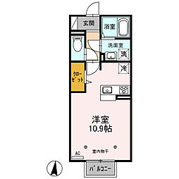 東武伊勢崎線 太田駅 徒歩27分の賃貸アパート 1階ワンルームの間取り