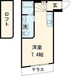 ＣＬＡＳＳＹ　ｎａｋａｎｏｓａｋａｕｅ 1階1Kの間取り