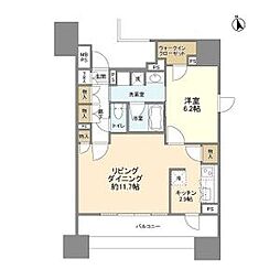 フレールコート東別院 10階1LDKの間取り
