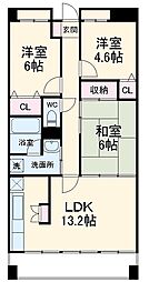 グランリーブル 1階3LDKの間取り