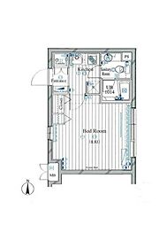 ヴォーガコルテ王子神谷アジールコート 2階ワンルームの間取り