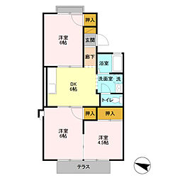 コーポ七曲り　Ａ 1階3DKの間取り
