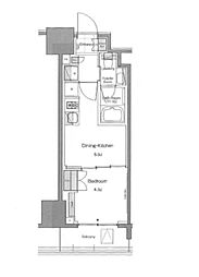 ルフォンプログレ元浅草マークス 2階1DKの間取り
