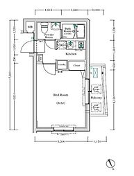 アンベリール吉祥寺イースト 3階1Kの間取り