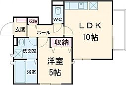 カーサ・ザ・エンコスタ 1階1LDKの間取り