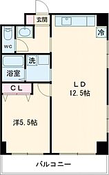 ロイヤルパレス綾瀬 302 3階1LDKの間取り