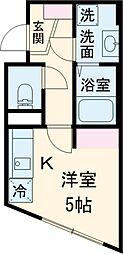 ＢＲＩＯ亀有 5階ワンルームの間取り