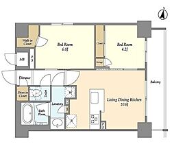 テラス南千住 5階2LDKの間取り