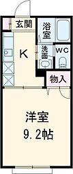 JR常磐線 馬橋駅 徒歩4分の賃貸アパート 2階1Kの間取り
