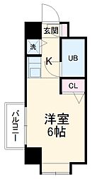東急東横線 新丸子駅 徒歩8分の賃貸マンション 2階ワンルームの間取り
