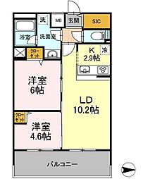 Ｄ−ｒｏｏｍ早稲田 10階2LDKの間取り