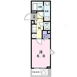 カーサ・デル・ガット 1Kの間取図画像