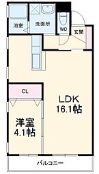 JR中央本線 勝川駅 徒歩8分の賃貸アパート 2階1LDKの間取り