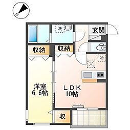 多摩都市モノレール 柴崎体育館駅 徒歩6分の賃貸マンション 1階1LDKの間取り