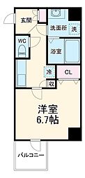 Fujiman北梅田(フジマン北梅田) 6階1Kの間取り