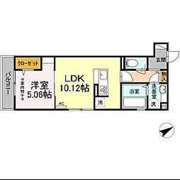 サンク　アン　吉祥寺 3階1LDKの間取り