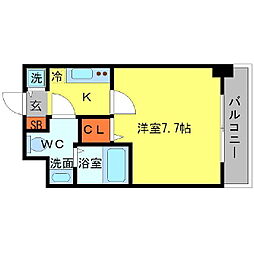 Osaka Metro御堂筋線 なんば駅 徒歩6分の賃貸マンション 11階1Kの間取り