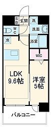 Osaka Metro堺筋線 南森町駅 徒歩5分の賃貸マンション 6階1LDKの間取り