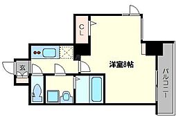 S-レジデンス西長堀 1Kの間取図画像