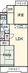 グランデール桜 3階2LDKの間取り