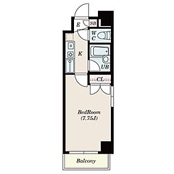 S-FORT八王子 3階1Kの間取り
