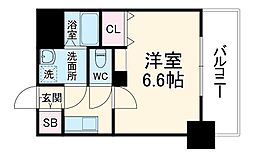 京阪本線 野江駅 徒歩5分の賃貸マンション 6階1Kの間取り