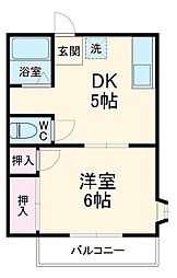 さつきコーポ 1階1DKの間取り