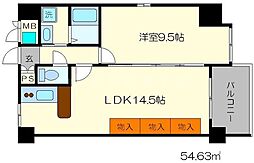 ジュネス木駒 4階1LDKの間取り