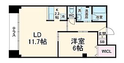 エスペランサココミキヤ 2階1LDKの間取り